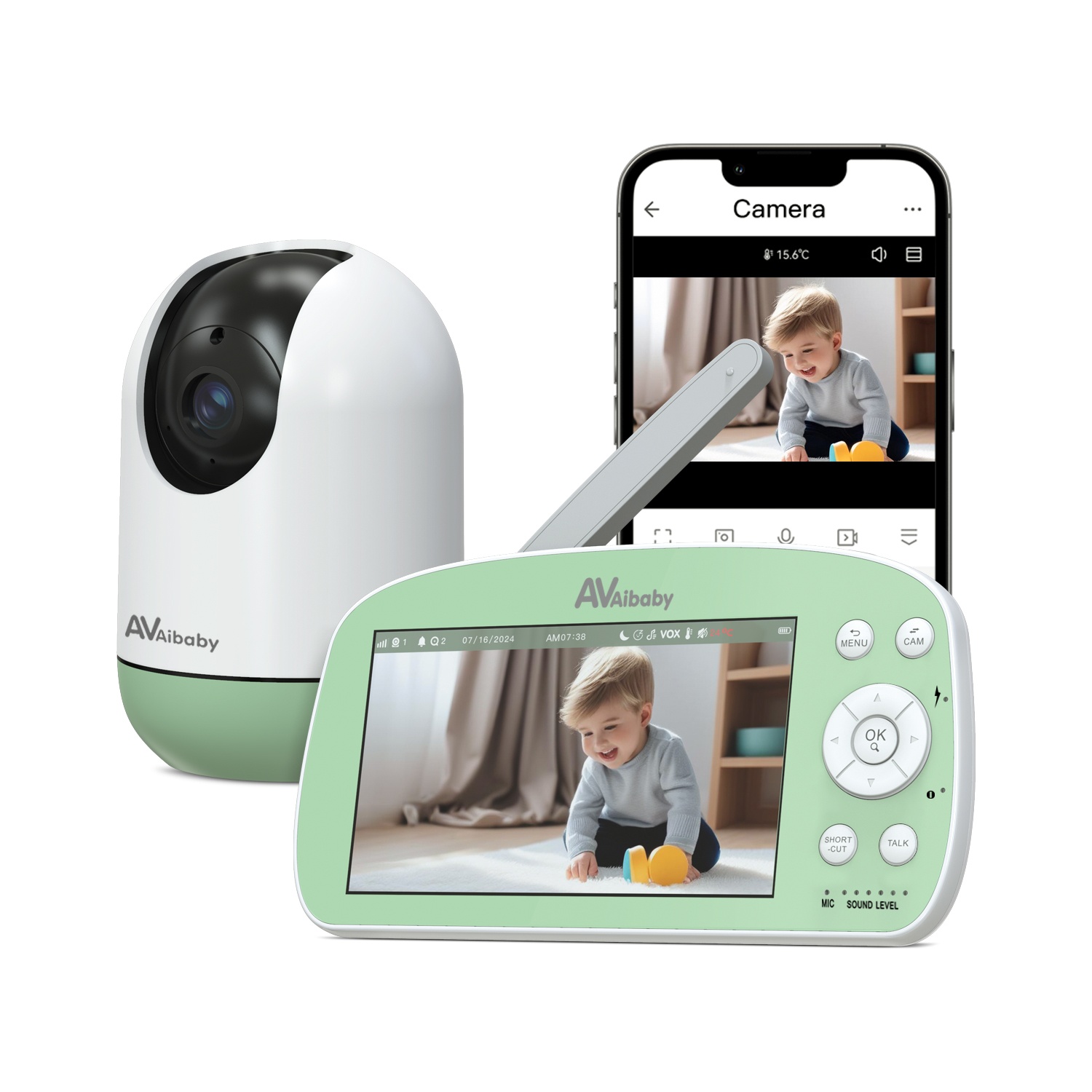 Tuya Smart 1080P WiFi Baby Monitor with App Camera 5.5 Inch Video Babysitter Cry