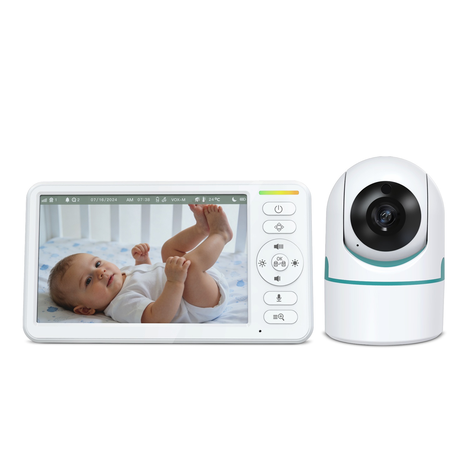 Large Screen 6 inch Baby Monitor with Camera Night Vision Lullabies Pan Tilt Bab